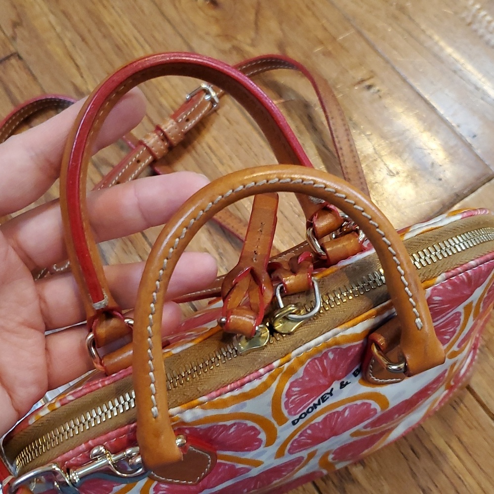 Dooney & Bourke Pomelo Bitsy Grapefruit Print Women's Bag - Orange and Pink - Picture 8 of 15